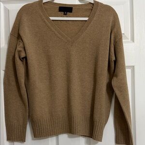 Nili Lotan Camel V-Neck Sweater